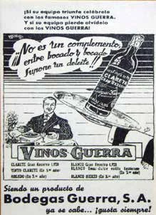 anuncio antiguo de vinos guerra